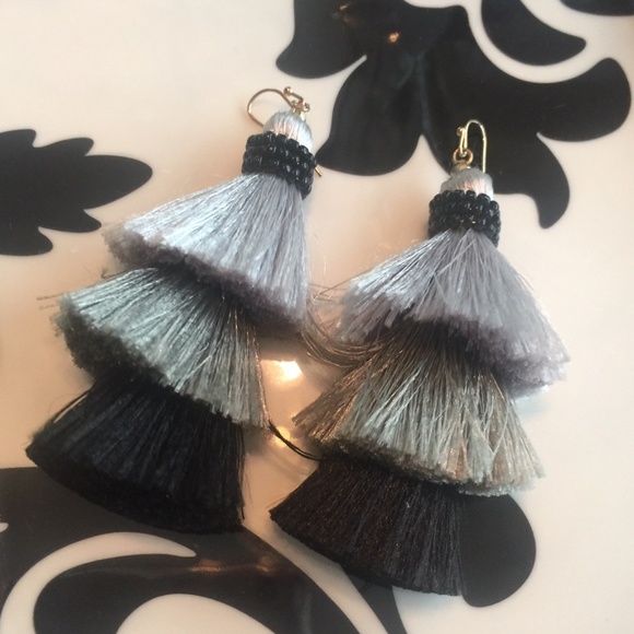 Neiman Marcus/ Panacea Tiered Tassel Earrings - Picture 1 of 4